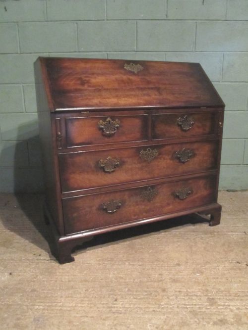 antique late 18th century figured mahogany bureau c1790