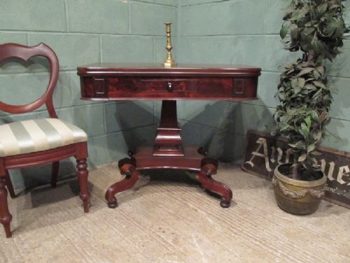 antique william 1v mahogany fold over tea games table c1830