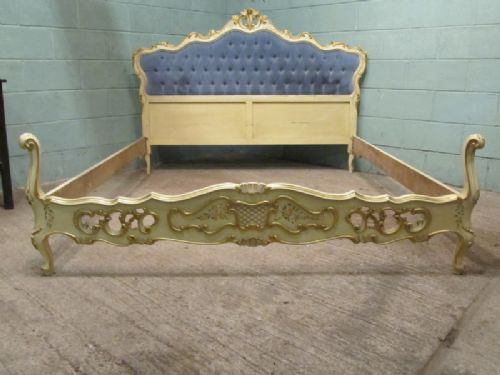 antique italian late 19th century king size painted bed c1890