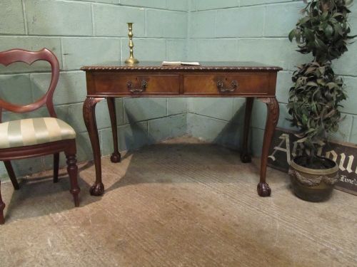 antique edwardian mahogany chippendale writing desk c1900