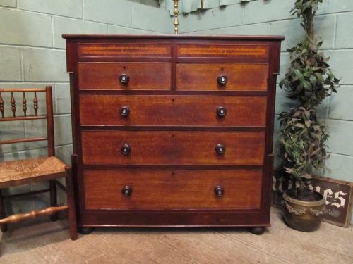 antique victorian welsh oak and mahogany chest of drawers c1880