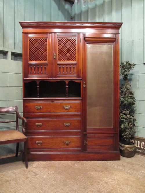 antique shapland petter single mahogany wardrobe compactum c1890