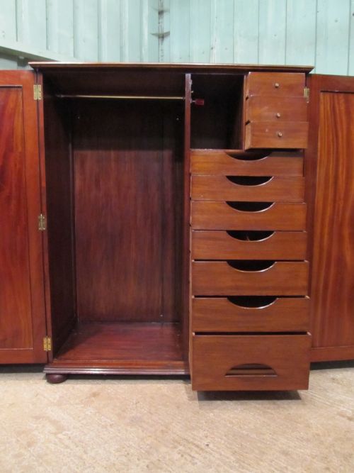 Antique Edwardian Mahogany Tallboy Wardrobe Compactum C1900