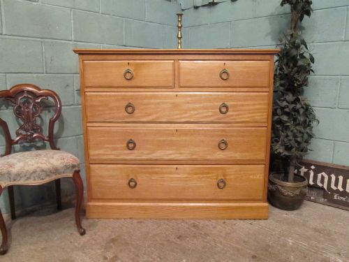 antique edwardian oak chest of drawers c1900