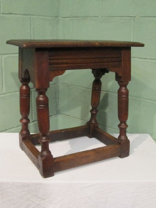 antique early victorian country oak joint stool c1840