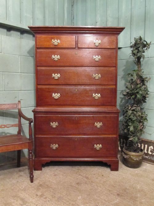 antique 18th century welsh period oak chest on chest of drawers c1780