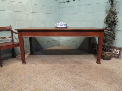 antique arts crafts solid oak dining table seats 8 c1900
