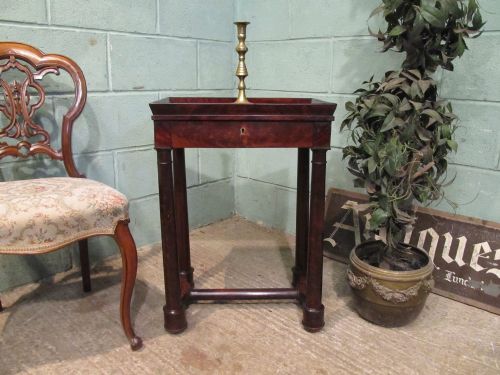 antique 19th century biedermeier cuban mahogany sewing work table c1880