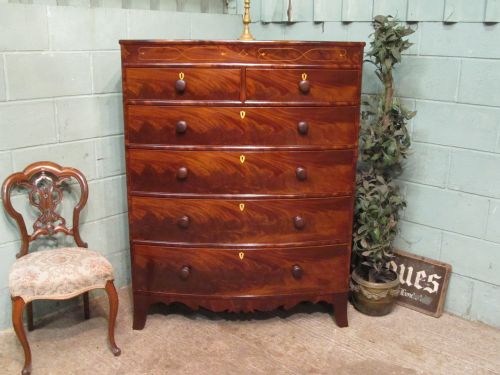regency floamed mahogany bow front chest of drawers c1820