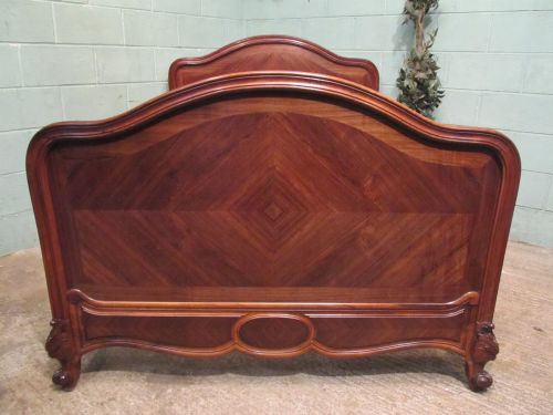 antique french rosewood serpentine shaped double bed c1890