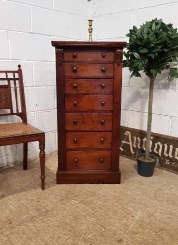 antique victorian mahogany wellington chest c1880