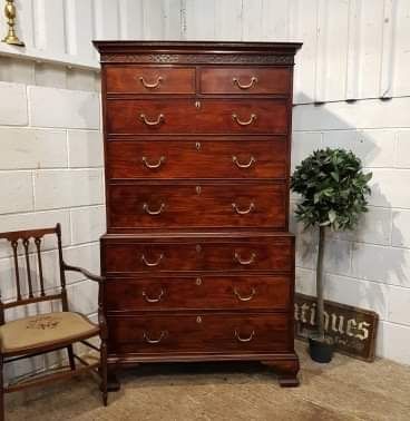 antique regency mahogany chest on chest c1820