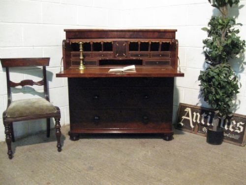 antique regency mahogany secretaire chest of drawers c1800