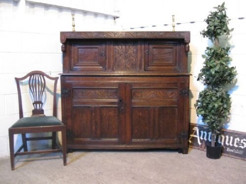 george 1st original solid oak court cupboard c1720