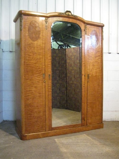 antique french louis inlaid maple ormolu wardrobe armoire c1880