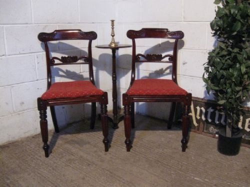 lovely pair antique william 1v rosewood side chairs c1820