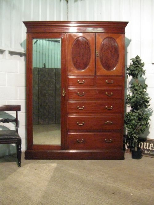 excellent quality antique edwardian solid mahogany wardrobe compactum armoire by maples co c1900