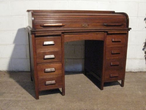 antique edwardian oak tambor roll top desk c1900 refwdb13048
