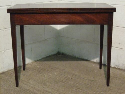 antique regency mahogany fold over games or tea table c1800