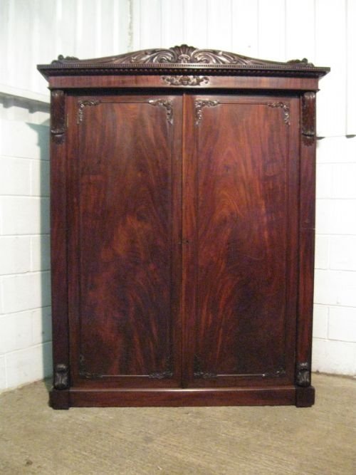 stunning antique william 1v mahogany wardrobe compactum linen press c1820