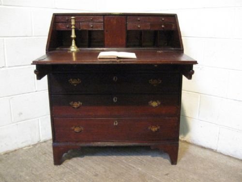 antique georgian solid oak bureau desk c1780