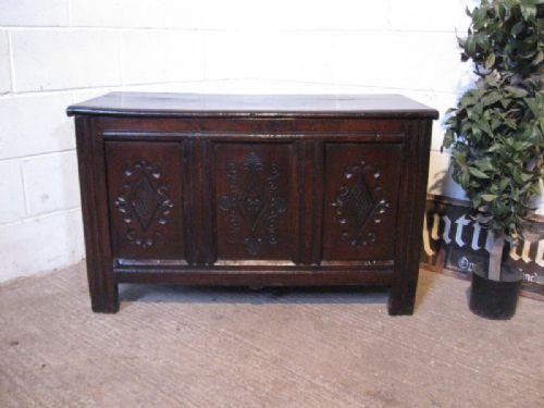 antique james 11 carved country oak coffer c1680