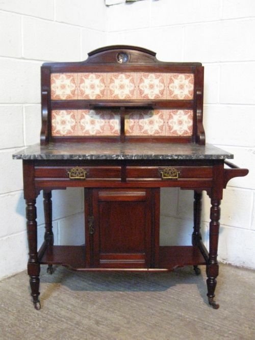 antique edwardian mahogany marble washstand c1900