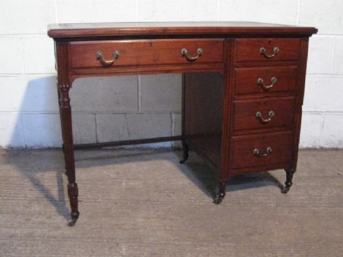antique edwardian mahogany single pedastal desk by maples co c1900 wdb90308