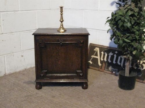 antique edwardian oak perdonium log box c1900