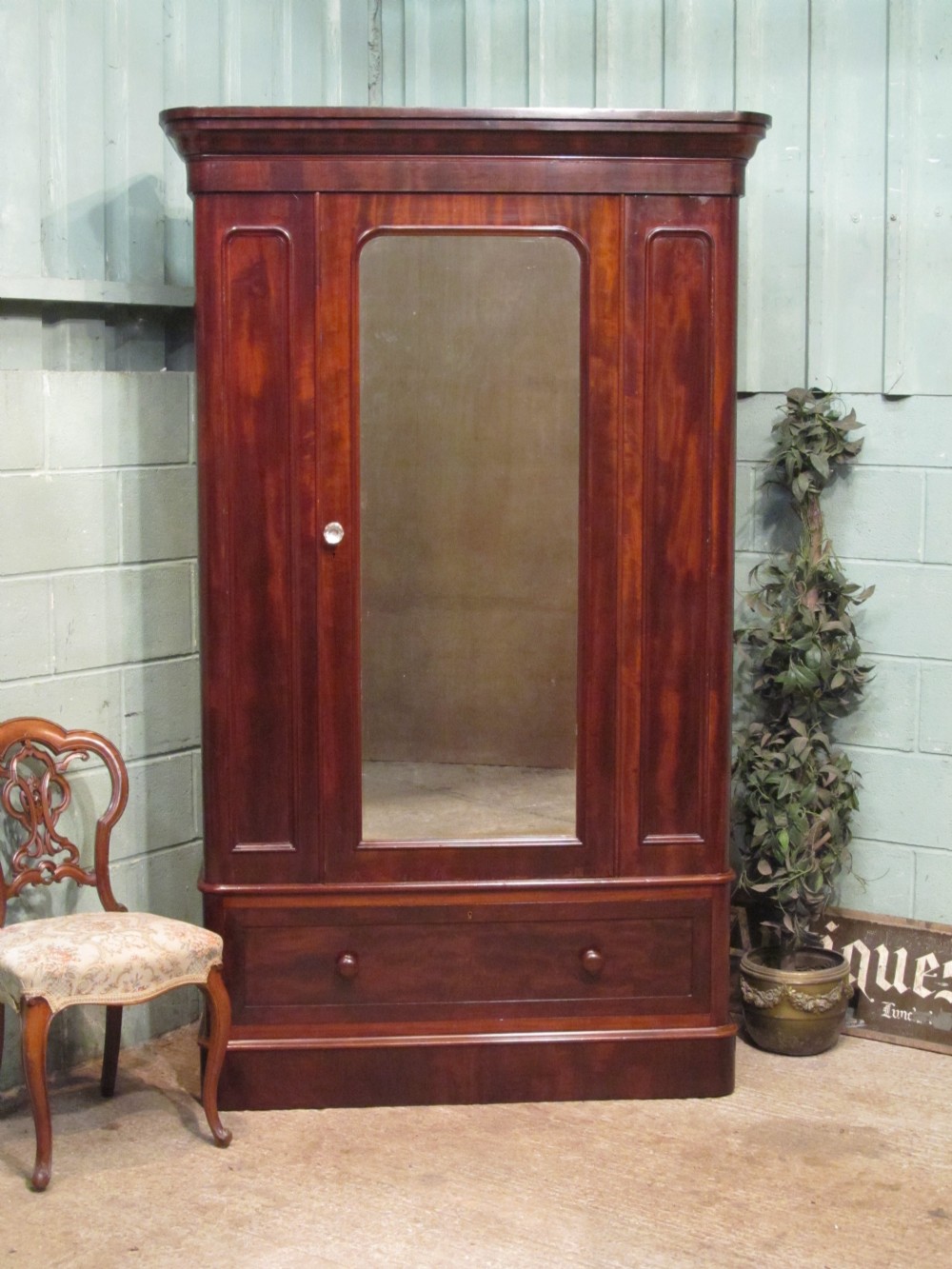 Antique Victorian Mahogany Single Wardrobe C1880 299456 Www