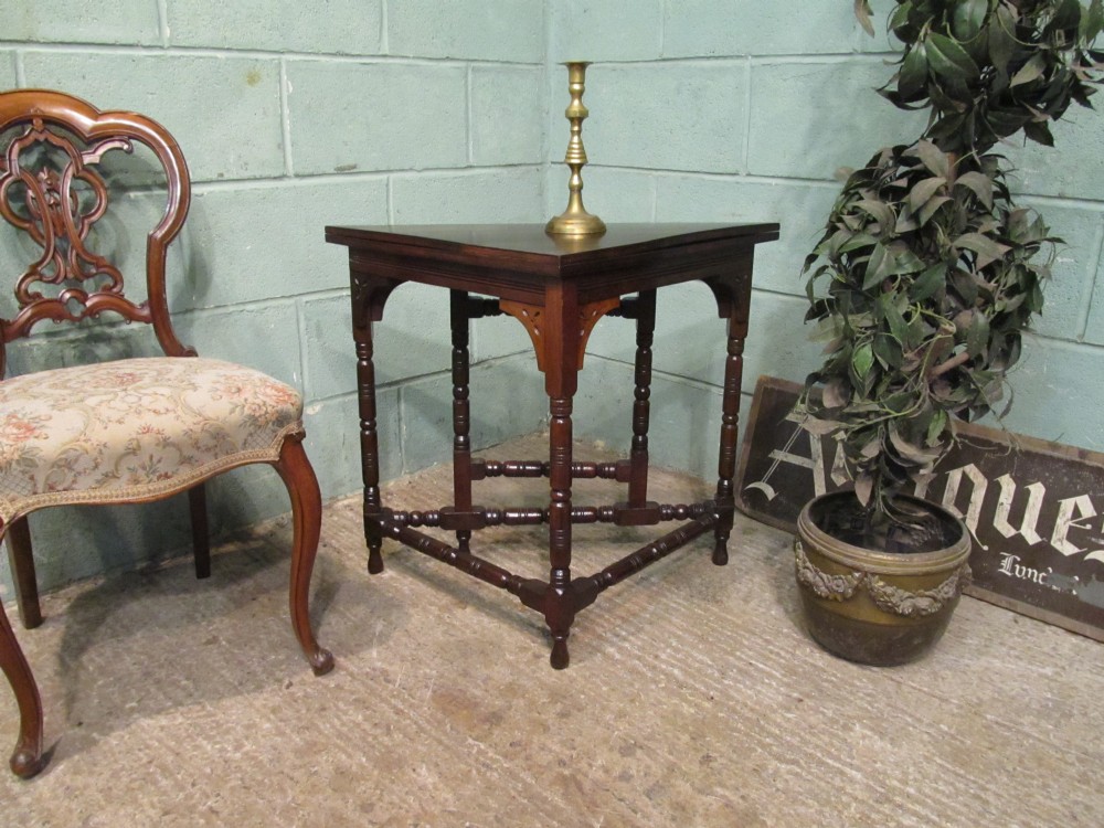 antique edwardian mahogany triangular gateleg table
