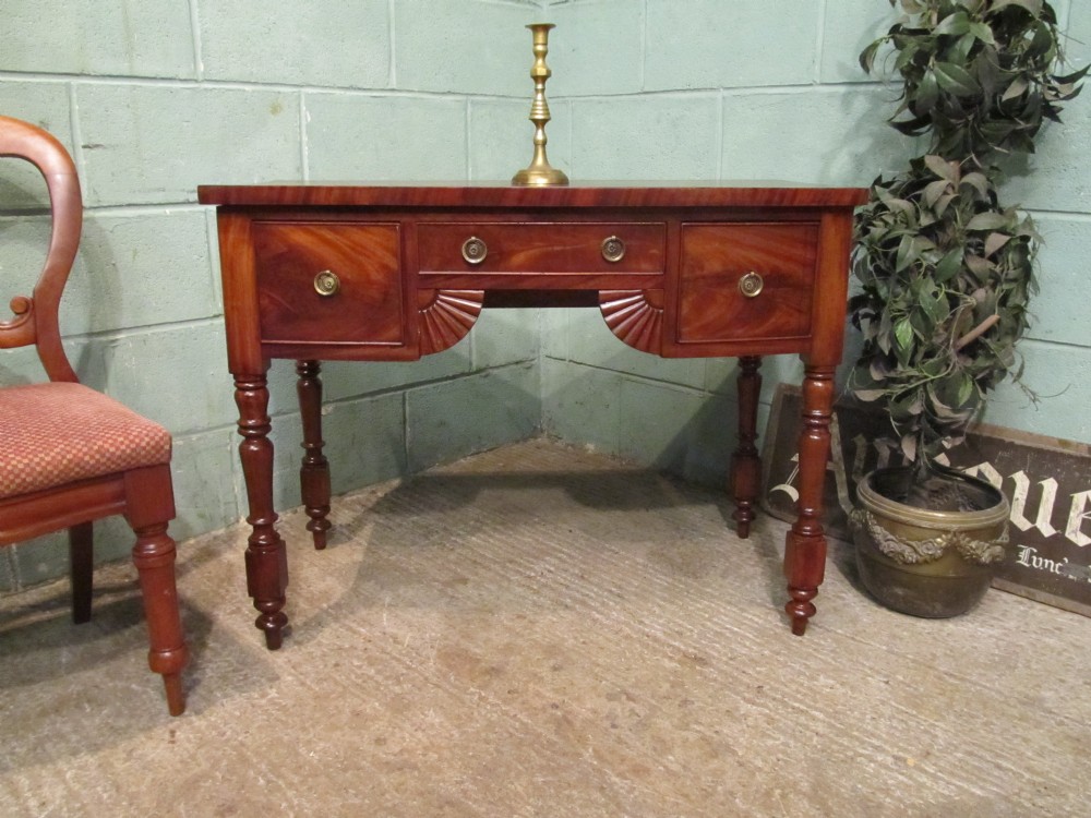 antique william 1v mahogany bow front side writing table c1830