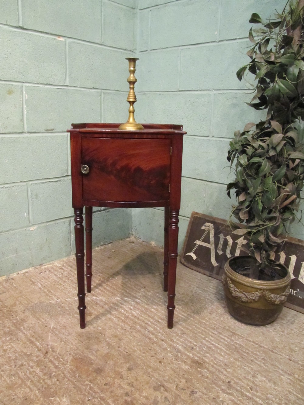 antique regency mahogany bedside cabinet c1820