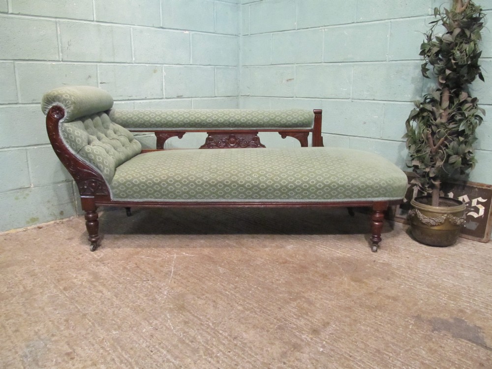 antique edwardian mahogany chaise lounge c1900