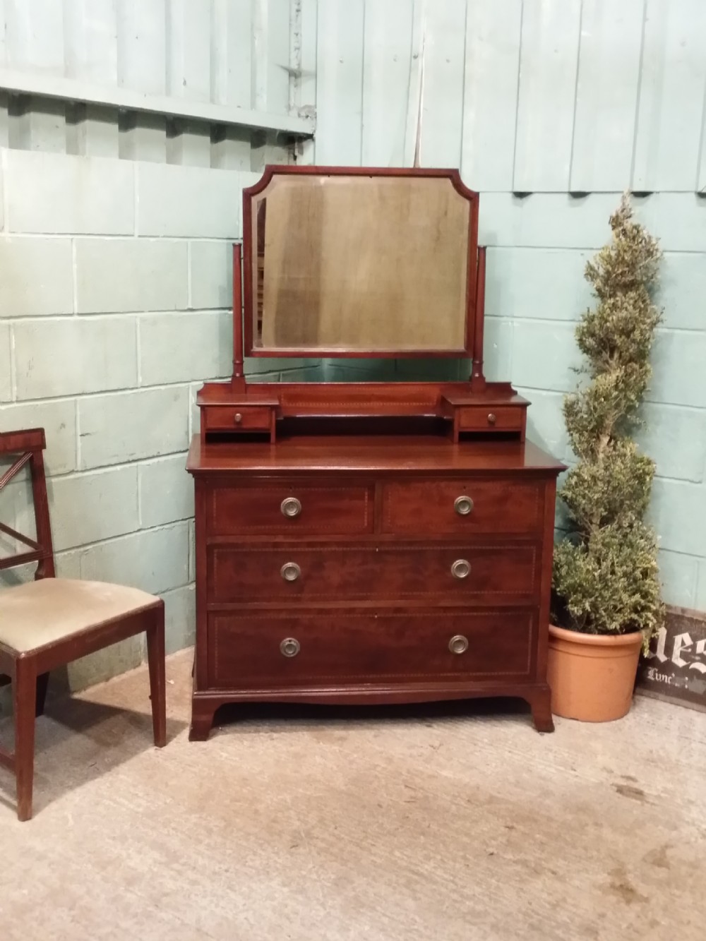 antique edwardian mahogany dressing chest c1900