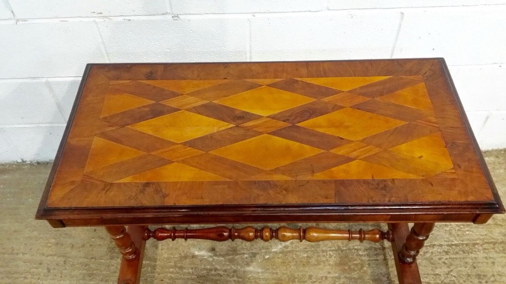 antique victorian burr walnut specimen table c1880