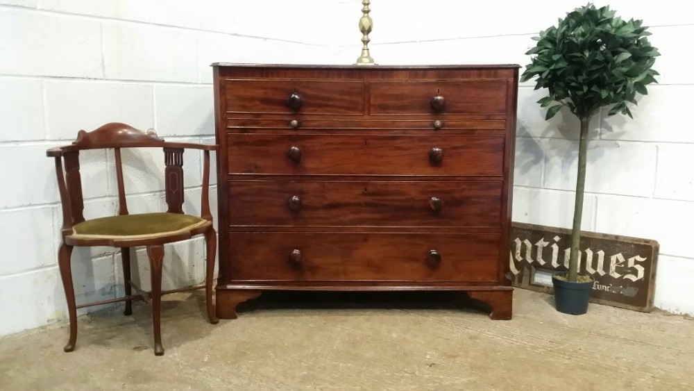 antique regency mahogany batchelors chest of drawers with brush slide c1820