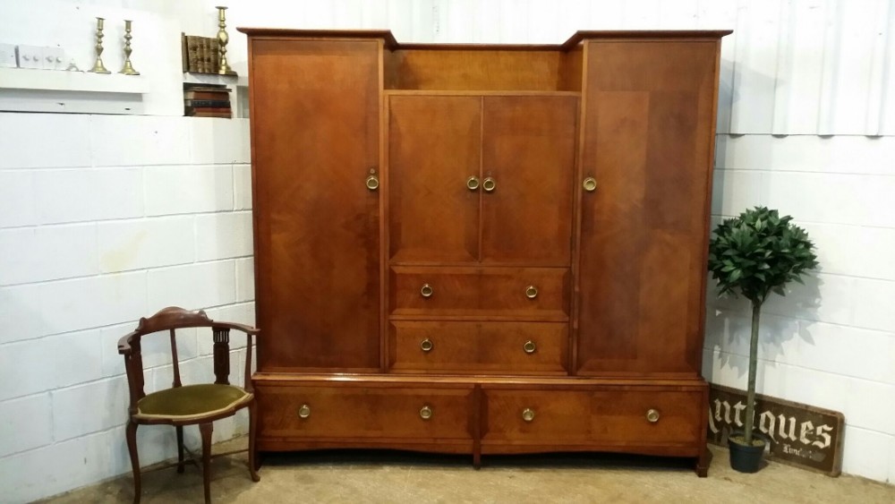 antique mahogany triple wardrobe by liberty co c1910