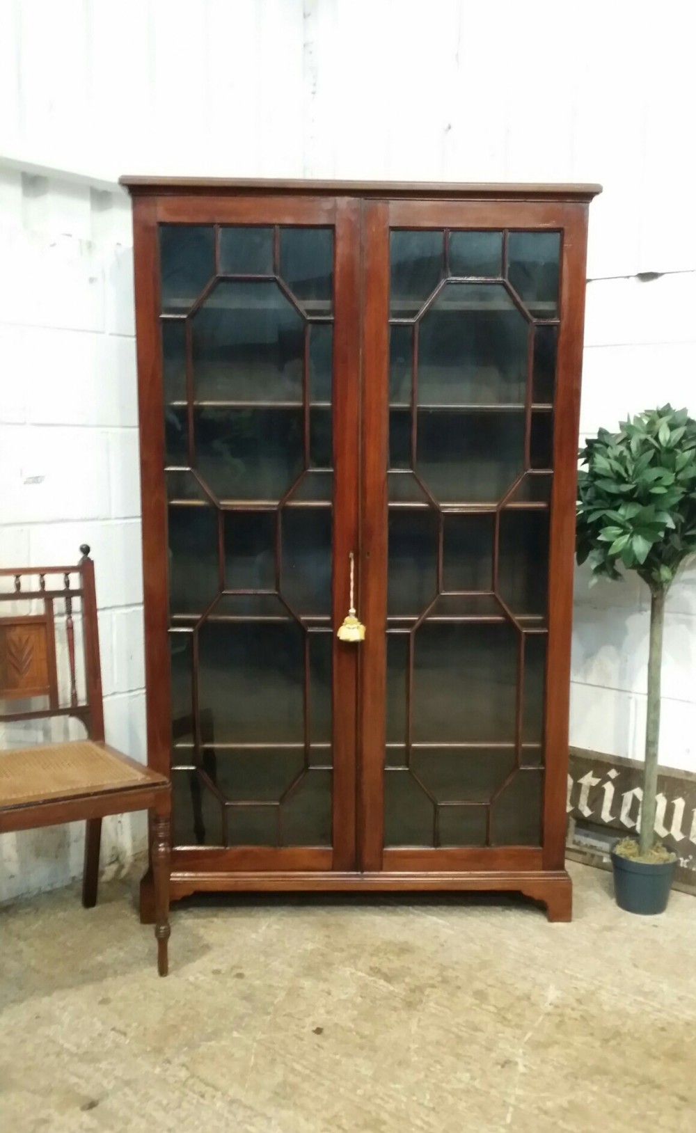 antique regency mahogany astragal glazed bookcase c1820