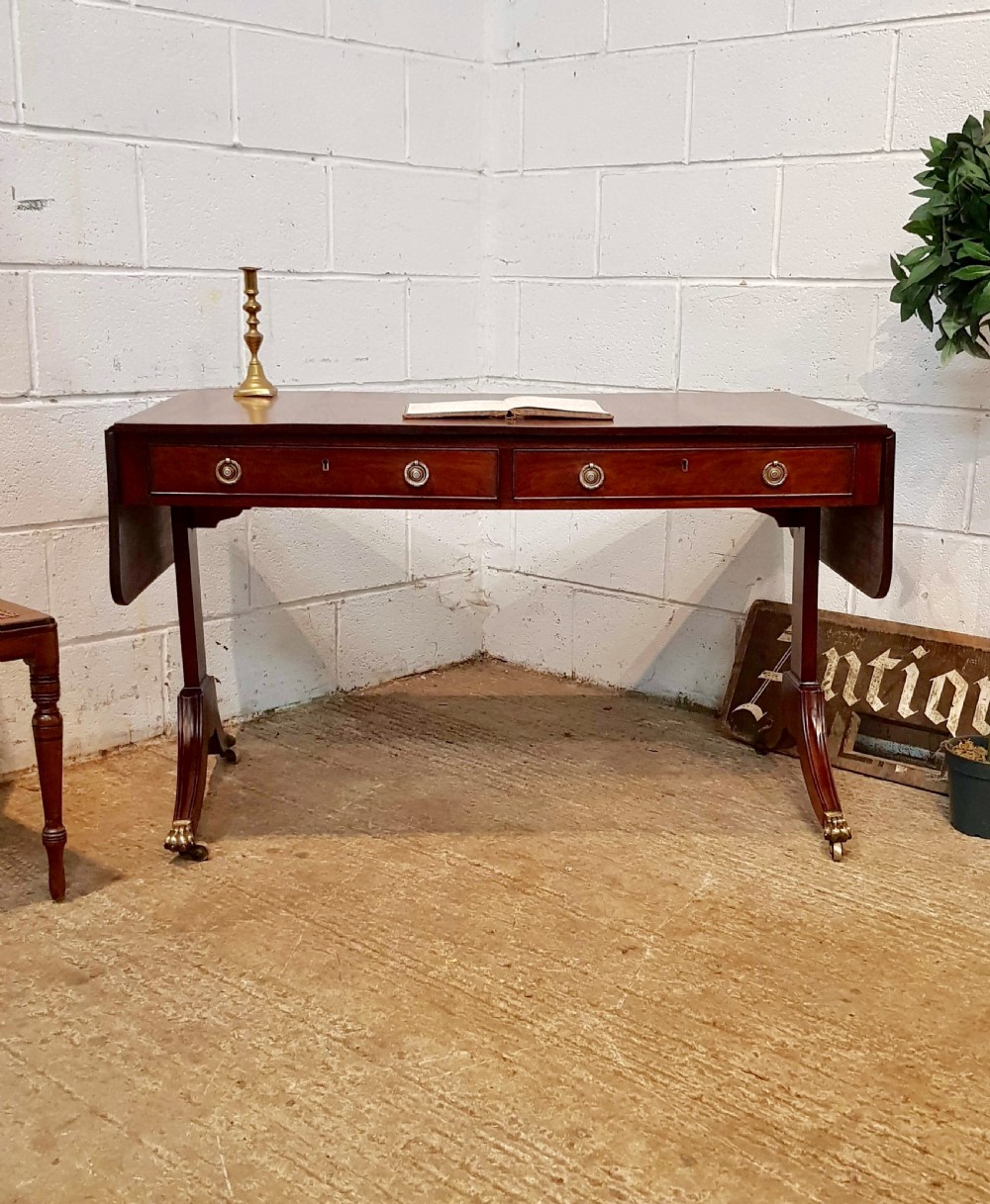 antique regency mahogany drop leaf sofa side table c1820