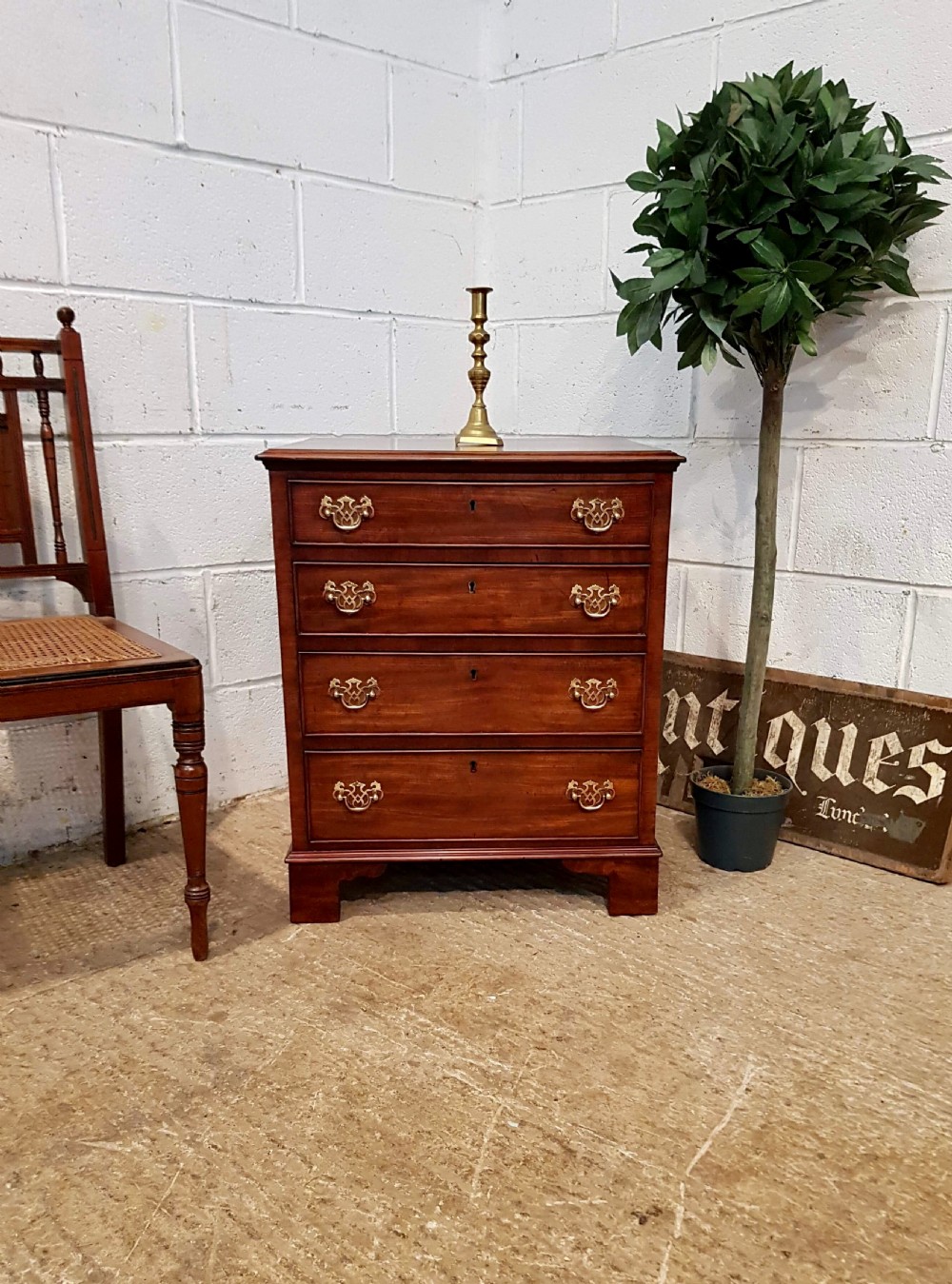 antique small late vicorian regncy mahogany chest of drawers c1890