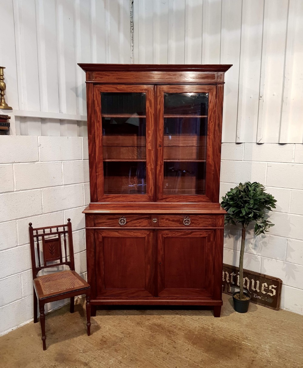 antique regency quality mahogany bookcase c1820
