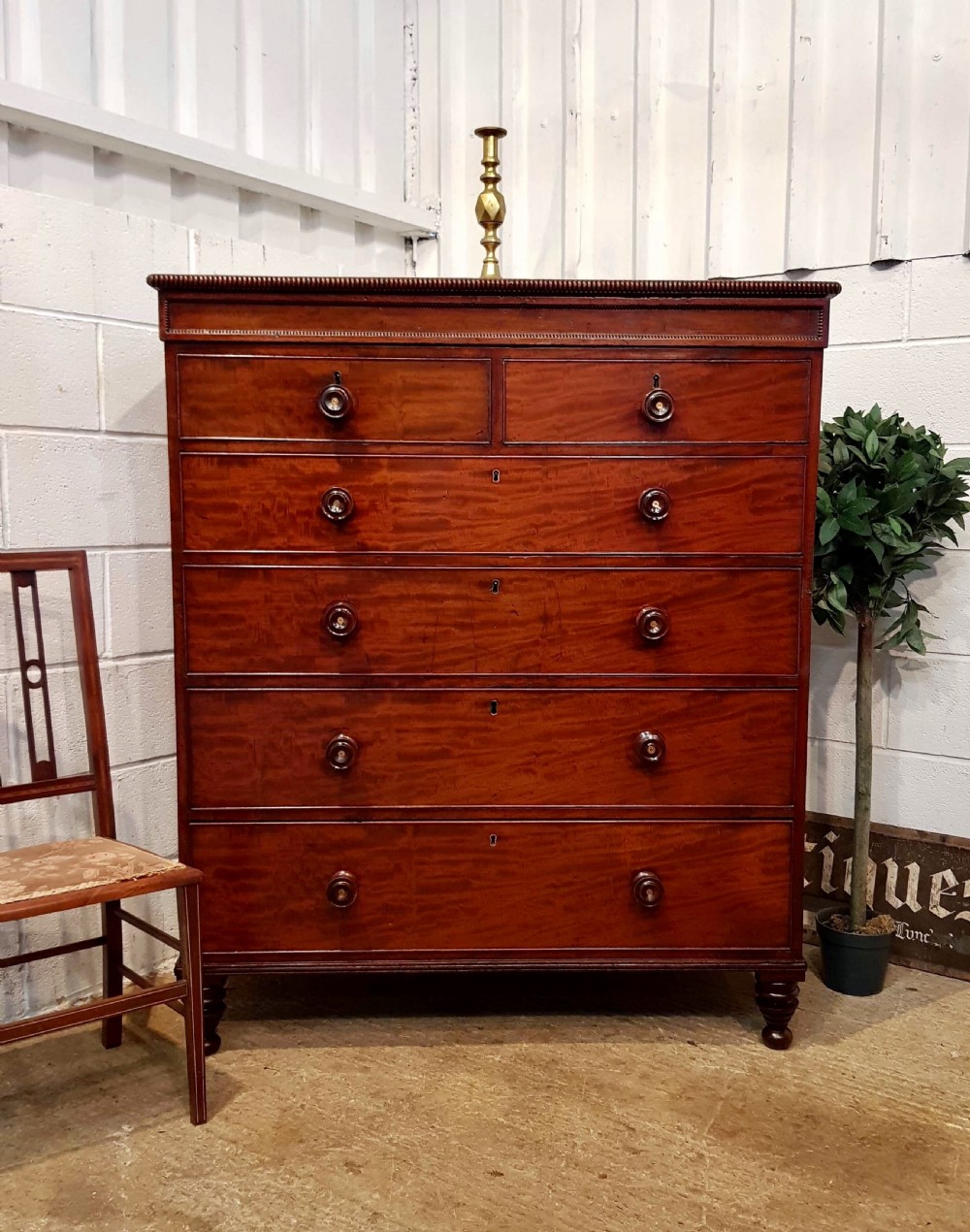 antique william 1v mahogany chest of drawers with secret drawer c1830