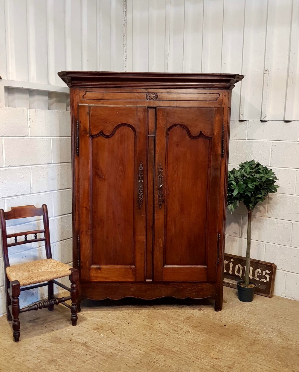 antique late 18th century french provincial oak and fruitwood armoire c1790