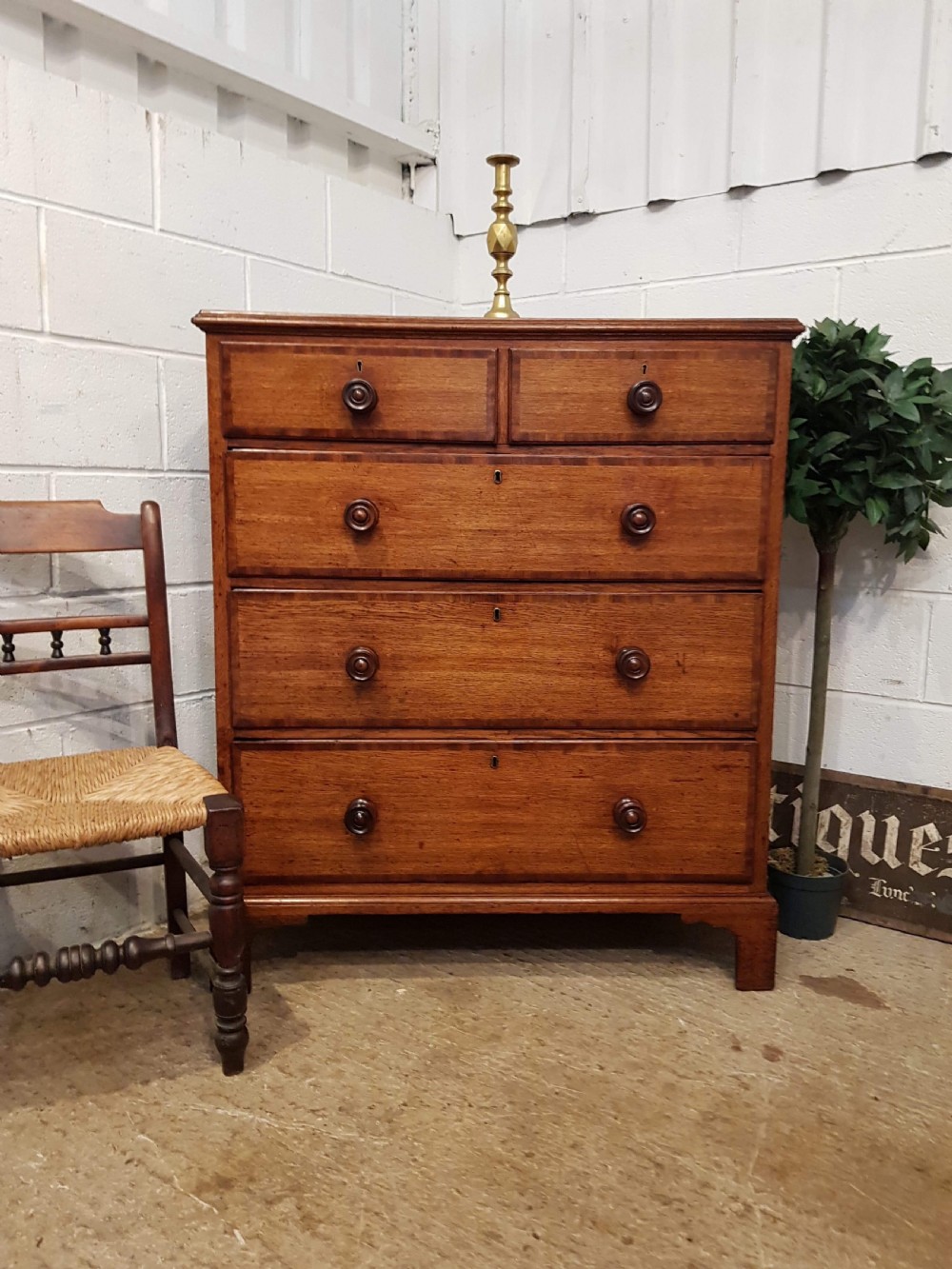 antique 18th century period oak mahogany chest of drawers c1780