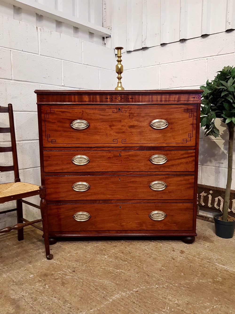 antique regency mahogany secretaire chest c1820