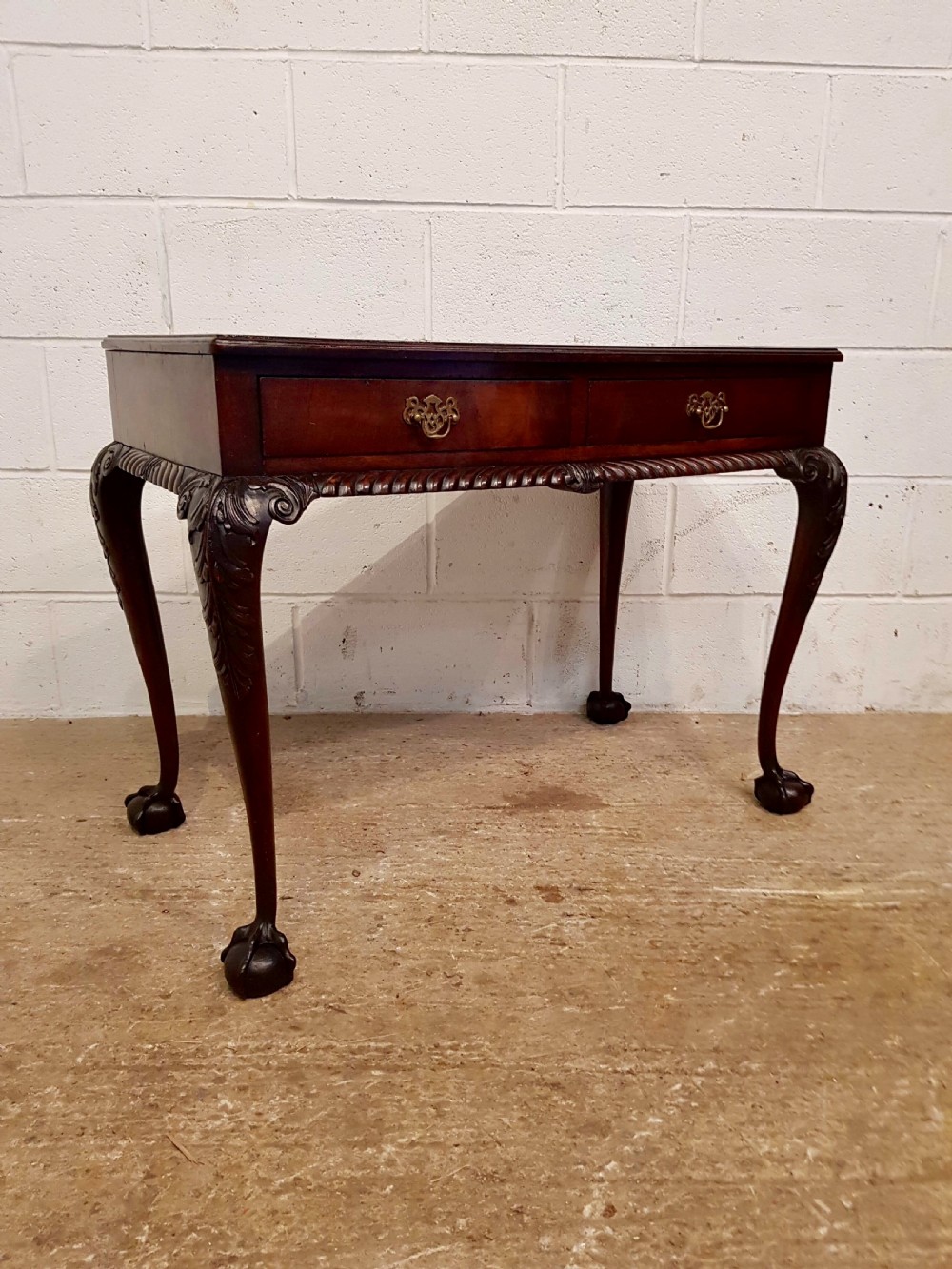 antique edwardian mahogany chippendale side table c1900