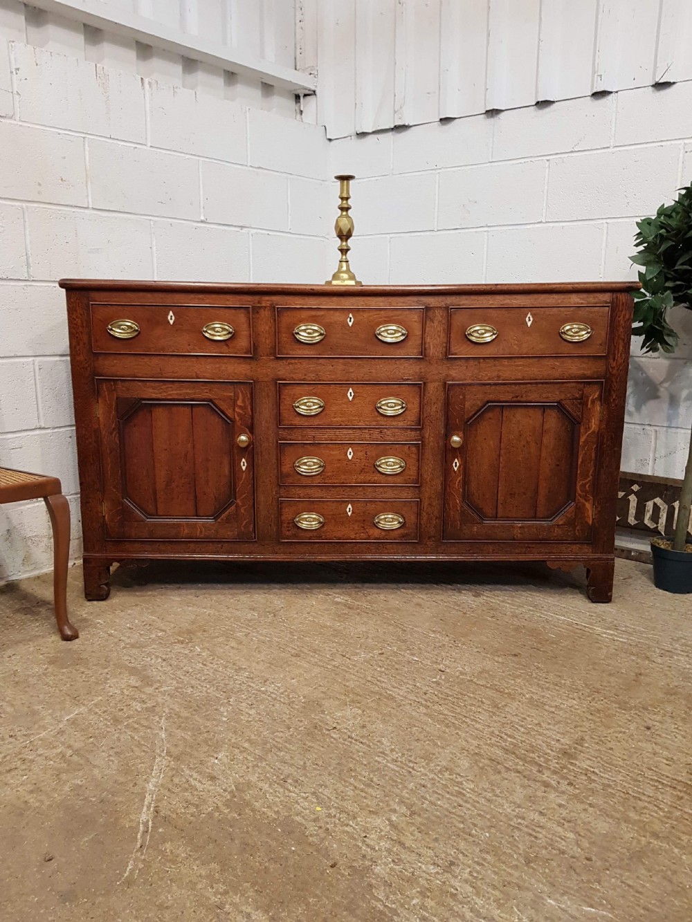 antique 18th century period oak dresser base c1780