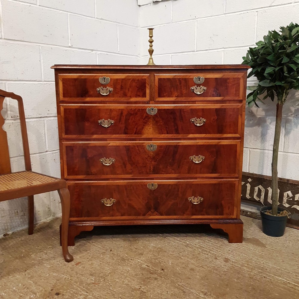 antique late 18th century burr walnut chest of drawers c1790