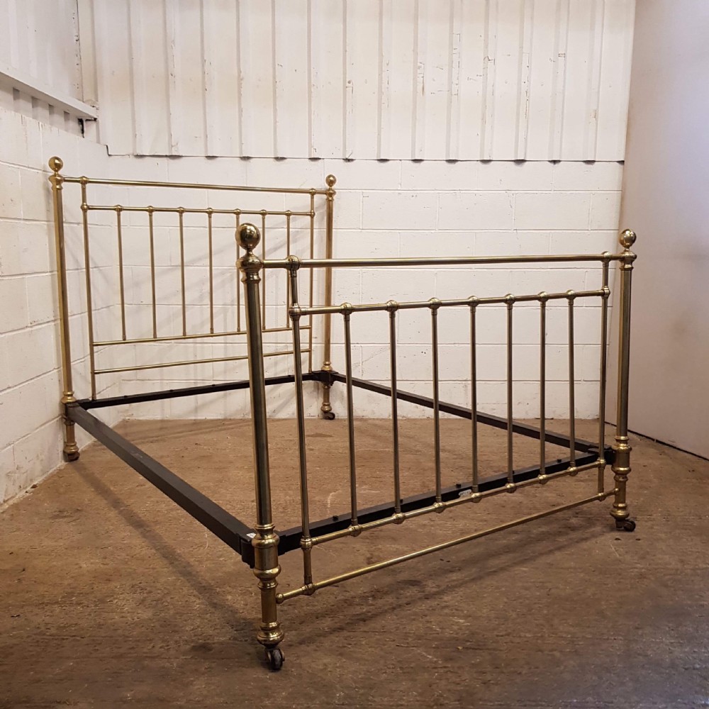 antique victorian king size brass bed by maples co c1870